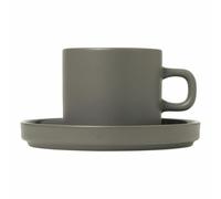 Blomus Pilar Set 2 tasses à café avec soucoupe Mug en céramique étain 200ml