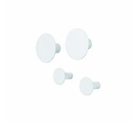 Blomus Ponto 65798 Lot de 4 crochets muraux en blanc intemporel, accessoires d'intérieur élégants, crochets à vêtements, qualité supérieure, avec matériel de fixation, design moderne (2 x Ø 8,5 cm, 2