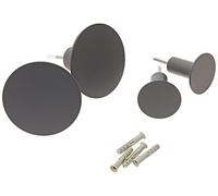 blomus Ponto 65800 Lot de 4 crochets muraux de couleur moderne tendance Gunmetal, accessoires d'intérieur élégants, crochets à vêtements, crochets de qualité supérieure, avec matériel de fixation (2 x
