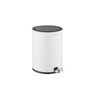 blomus Poubelle de salle de bain -SINO- | Poubelle 3 litres | Blanc | 20L x 20B x 26H cm | Poubelle à pédale avec système d'abaissement automatique | Poubelle avec récipient intérieur en inox