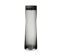 blomus -SPLASH- Water kraffie gerookte glas, rook/donkergrys, inhoud 1 liter, silikone/vlekvrye staal deksel, maklik om te gebruik (H/W/D 29.5 x 9 x 9 cm, 63807)