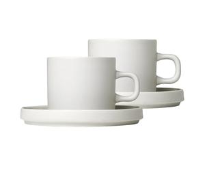 blomus Tasse à café avec soucoupe Pilar lot de 2 Rayon de lune