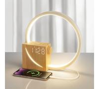 blonbar Réveil Lumière Lampe De Chevet,Touch Control, 10W Charge USB, 3 Niveaux Luminosité,Aide au Sommeil Bébés,Adultes (Japonaise)