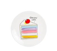 Blond Amsterdam Assiette à gâteau motif Rainbow Cake - Vaisselle festive en céramique - Collection Cadeau original pour tea party et anniversaire