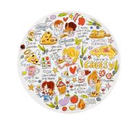 Blond Amsterdam Assiette à pizza 31 cm “Pizza Sharing Slices” - Céramique illustrée Design festif - Pour partager en toute convivialité