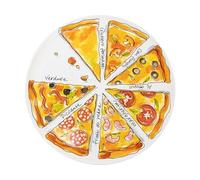 Blond Amsterdam Assiette pizza 31 cm - Motif Sharing Slices - Collection Snack - Vaisselle festive en céramique - Cadeau original pour les amateurs de pizza
