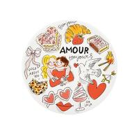 Blond Amsterdam Assiette Saint-Valentin 22 cm « Amour Toujours » en céramique - Élégance et romantisme pour repas élégant