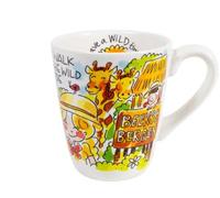 Blond Amsterdam Bol ⌀14 cm Beekse Bergen céramique artisanale décor safari | animaux, rangers et message « wild at heart »