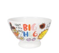 Blond Amsterdam Bol en céramique 13 cm - Motif Big Hug - Design joyeux et coloré - Pour petit-déjeuner, soupe ou snack - Cadeau original et pratique