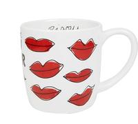 Blond Amsterdam Mug cappuccino 0,5 L Saint-Valentin « Kusjes » - Grand mug avec motifs de lèvres rouges pour moments cosy