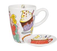 Blond Amsterdam Mug XL 0,5 L et plateau petit four Juste Papoter Hot Chocolate Season - set hiver en céramique - grande tasse chocolat chaud - idée cadeau gourmande et cosy