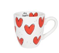 Blond Amsterdam Tasse 0,35L - Collection Saint-Valentin - Motif cœurs rouges - Céramique - Cadeau romantique pour elle ou lui