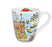 Blond Amsterdam Tasse 0,35L Holland-Amerika Lijn - Souvenir maritime de Rotterdam avec illustrations du SS Rotterdam et Hotel New York