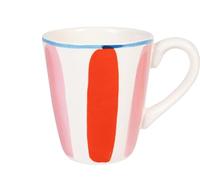 Blond Amsterdam Tasse 0,35L rayée rose et rouge - Collection Juste Papoter - Petit-déjeuner et brunch - Cadeau original