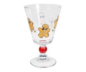 Blond Amsterdam - Verre à vin en verre avec motifs bonshommes pain d’épices - Accessoire de Noël décoratif - Cadeau festif pour les amateurs de vaisselle originale