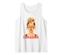 Blond Canadian Girl Canada Flag Canadian Girlfriend Wife Débardeur