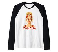 Blond Canadian Girl Canada Flag Canadian Girlfriend Wife Manche Raglan