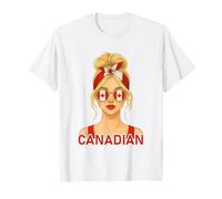 Blond Canadian Girl Canada Flag Canadian Girlfriend Wife T-Shirt