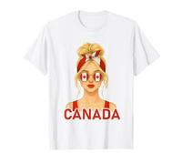 Blond Canadian Girl Canada Flag Canadian Girlfriend Wife T-Shirt