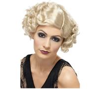 Blond Court Bouclé Charleston Perruque Gangster Mafia Maul Femmes Déguisement