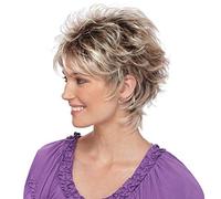 Blond Courts cheveux humains courte perruque blonde perruques pour les femmes Pixie couche Cut perruque mixte Blond Couleur court couche, Cut perruques court élégant couche Fluffy perruque