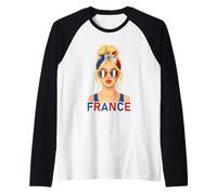 Blond French Girl France Flag French Girlfriend Wife Manche Raglan