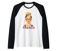 Blond French Girl France Flag French Girlfriend Wife Manche Raglan