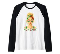 Blond Hungarian Girl Hungary Flag Hungarian Girlfriend Wife Manche Raglan