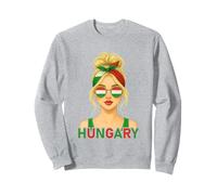 Blond Hungarian Girl Hungary Flag Hungarian Girlfriend Wife Sweatshirt