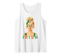 Blond Irish Girl Ireland Flag Irish Girlfriend Wife Débardeur
