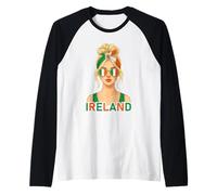 Blond Irish Girl Ireland Flag Irish Girlfriend Wife Manche Raglan