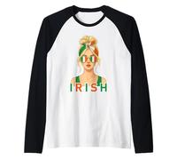 Blond Irish Girl Ireland Flag Irish Girlfriend Wife Manche Raglan