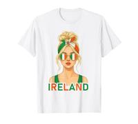 Blond Irish Girl Ireland Flag Irish Girlfriend Wife T-Shirt