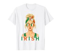 Blond Irish Girl Ireland Flag Irish Girlfriend Wife T-Shirt