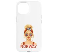 Blond Norwegian Girl Norway Flag Norwegian Girlfriend Wife Coque pour iPhone 15