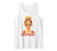 Blond Norwegian Girl Norway Flag Norwegian Girlfriend Wife Débardeur