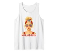 Blond Norwegian Girl Norway Flag Norwegian Girlfriend Wife Débardeur