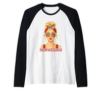 Blond Norwegian Girl Norway Flag Norwegian Girlfriend Wife Manche Raglan