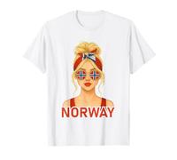 Blond Norwegian Girl Norway Flag Norwegian Girlfriend Wife T-Shirt