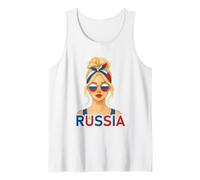 Blond Russian Girl Russia Flag Russian Girlfriend Wife Débardeur