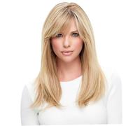 Blonde Wig, Women's Natural Straight Wig, 25.6 Inch Long Blonde Fashion Highlight with Bangs, Soft High Temperature Silk Wigs for Women and Girls