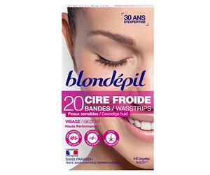 Blondepil HAUTE PERFORMANCE - 20 Bandes Cire Froide pour Visage + 4 Lingettes Post Epilation