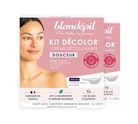 Blondépil - Lot de 2 Crèmes décolorantes douceur. Creme decolorante visage & corps. Decolorant poils visage & corps. Peaux sensibles. 89% d’ingrédients d’origine naturelle. Made in France. 2x25ml