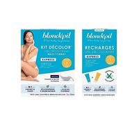 Blondépil - Lot Decolor Express, Creme decolorante visage et corps, Adapté aux peaux sensibles, Ultra rapide, Made in France, 89% d’ingrédients d’origine naturelle, Tubes de 2x75ml, Recharge 2x75ml