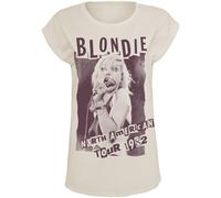 Blondie North American Tour 1982 Femme T-Shirt Manches Courtes Blanc cassé S 100% Coton Large