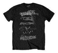 Blondie - ROCK OFF Blondie T Shirt Mash Up Band Logo Debbie Harry Nouveau Officiel Homme Noir Size M