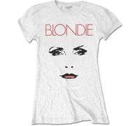 Blondie T-shirt Staredown – logo Debbie Harry – officiel Femme Skinny Fit Blanc Taille S