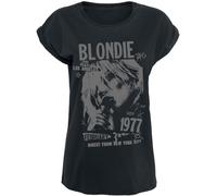 Blondie Tour 1977 Femme T-Shirt Manches Courtes Noir 100% Coton Relaxed