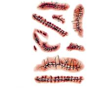 Blood d'Halloween, cicatrices zombies tatouages Scarre sanglante avec faux costume de sang maquillage des décorations d'Halloween Party Favor, fausses cicatrices avec