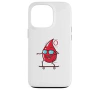 Blood Drop on Skateboard Groupe sanguin 0 Coque pour iPhone 13 Pro
